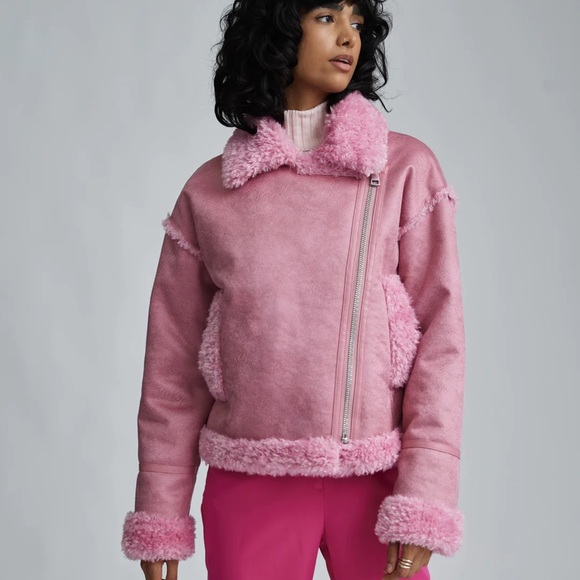 Faux Shearling Cropped Jacket - Picture 4 of 6